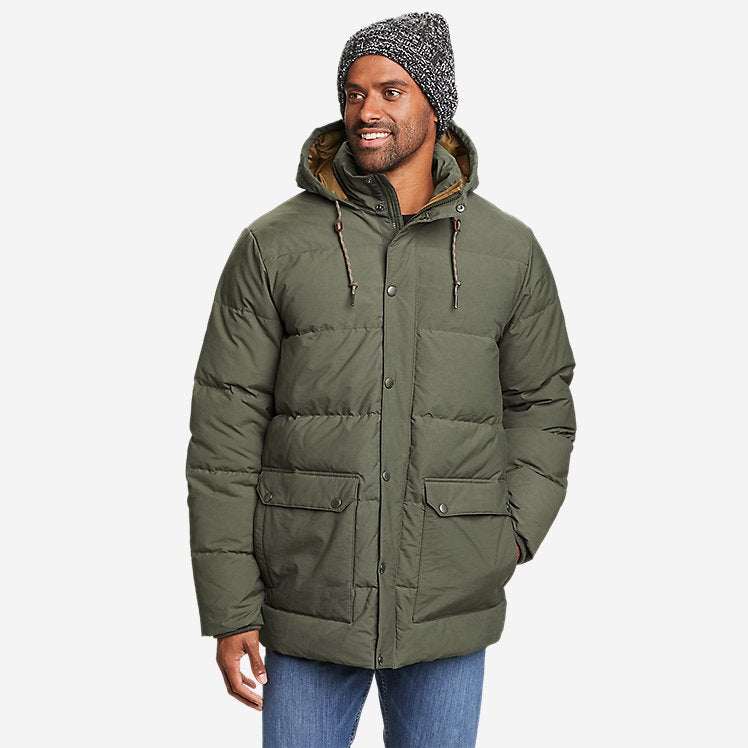 Eddie Bauer Men's Winter Coat Seabeck Down Parka Puffer Jacket - Light Green