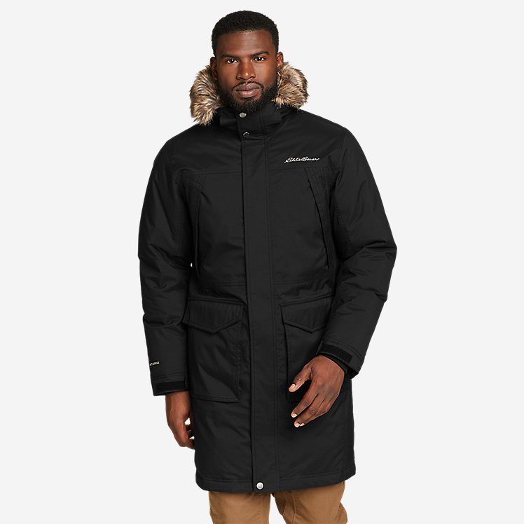 Eddie Bauer Men's Superior Down Stadium Coat - Black