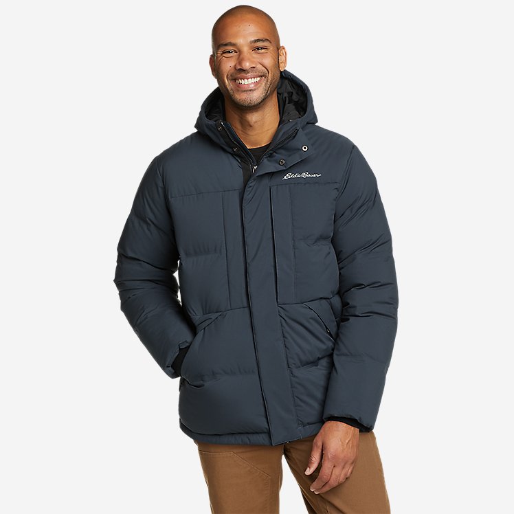 Eddie Bauer Men's Glacier Peak Hooded Down Jacket - Grey