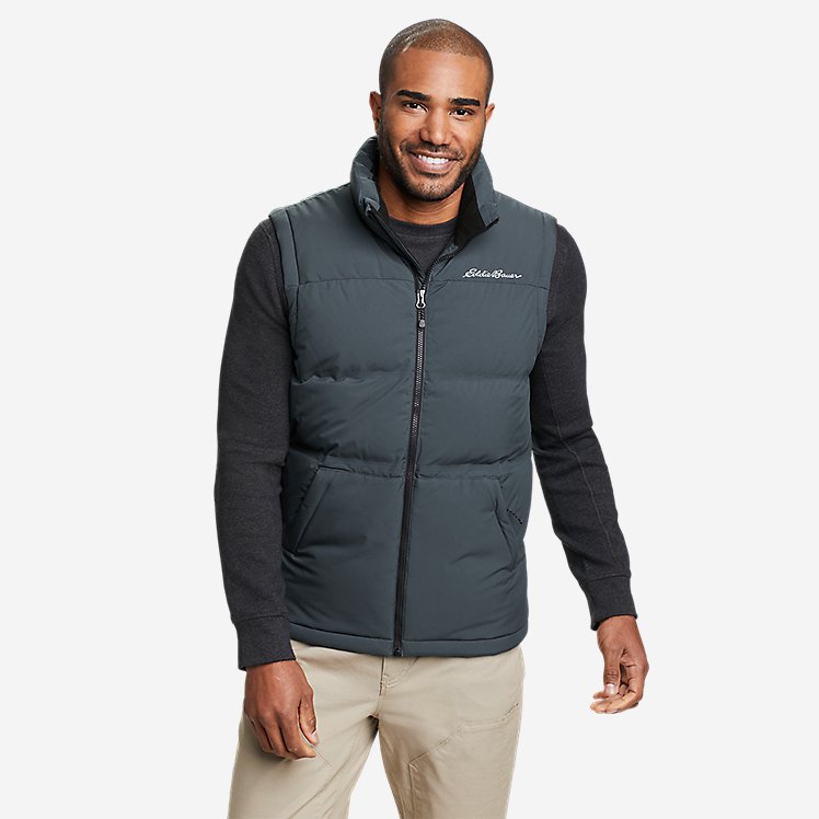 Eddie Bauer Men's Glacier Peak Seamless Stretch Down Vest - Grey