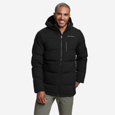 Eddie Bauer Men's Winter Coat Glacier Peak Seamless Stretch Down Parka Jacket - Black