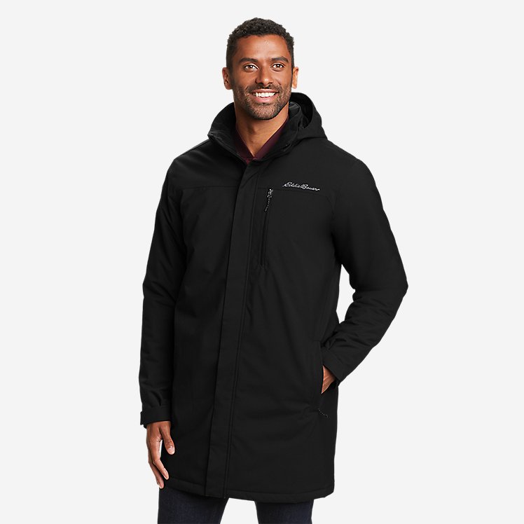 Eddie Bauer Men's Mainstay Insulated Trench Coat - Black