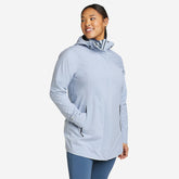 Eddie Bauer Women's Cloud Cap Stretch 2.0 Parka Jacket Lightweight Rain Coat - Blue Smoke