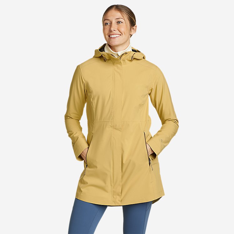 Eddie Bauer Women's Cloud Cap Stretch 2.0 Parka Jacket Lightweight Rain Coat - Topaz