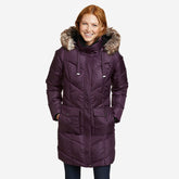 Eddie Bauer Women's Winter Coat Lodge Cascadian Down Parka Puffer Jacket - Dark Purple