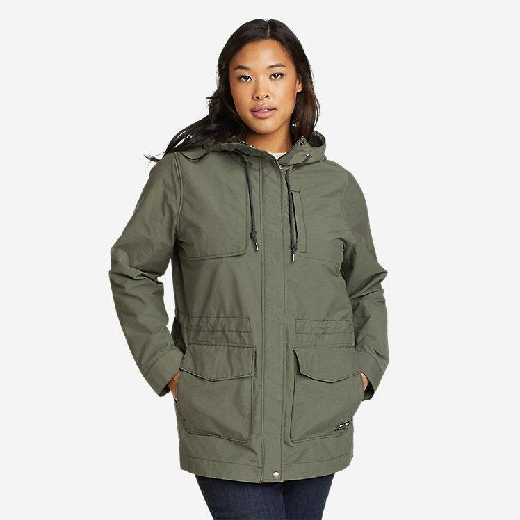 Eddie Bauer Women's Trekker Trench Coat - Light Green