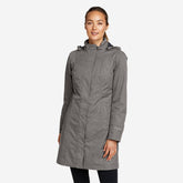 Eddie Bauer Women's Girl On The Go Insulated Trench Coat - Dark Charcoal