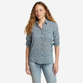 Eddie Bauer Women's Packable Long-Sleeve Shirt - Light Blue