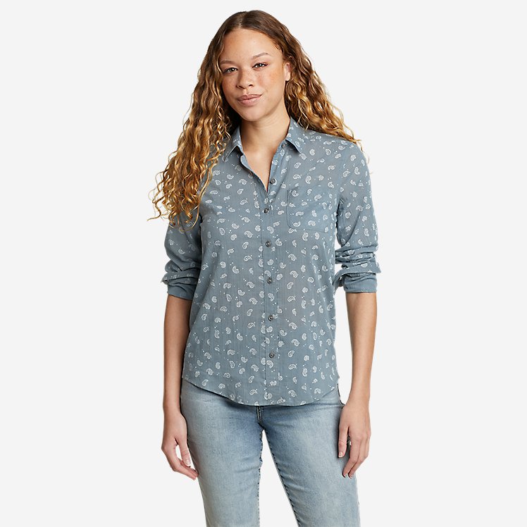 Eddie Bauer Women's Packable Long-Sleeve Shirt - Light Blue