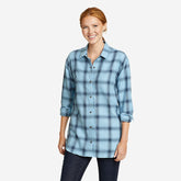 Eddie Bauer Women's Fremont Snap-Front Flannel Tunic - Tile Blue