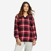 Eddie Bauer Women's Fremont Flannel Pullover Hoodie - Rose