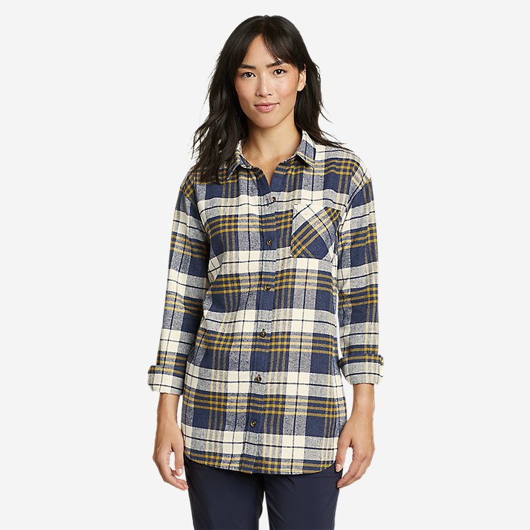 Eddie Bauer Women's EB Hemplify Flannel Shirt - Nordic