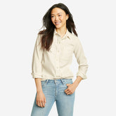 Eddie Bauer Women's Madison Valley Classic Corduroy Long-Sleeve Shirt - Snow