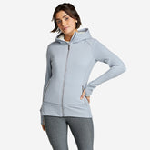 Eddie Bauer Women's Cozy Cabin Full-Zip Hoodie - Faux Fur - Blue Smoke