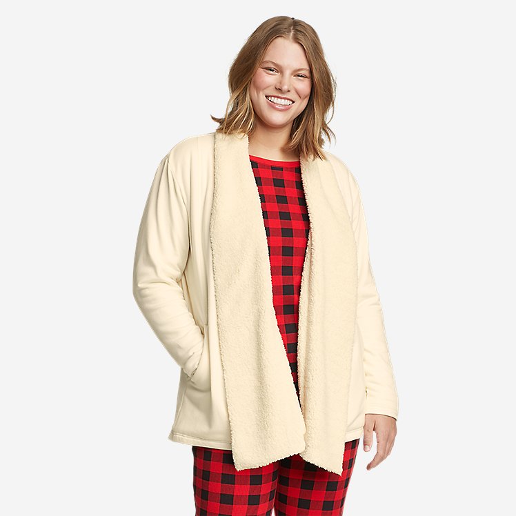 Eddie Bauer Women's Snow Lodge Faux Shearling-Lined Wrap - Ivory