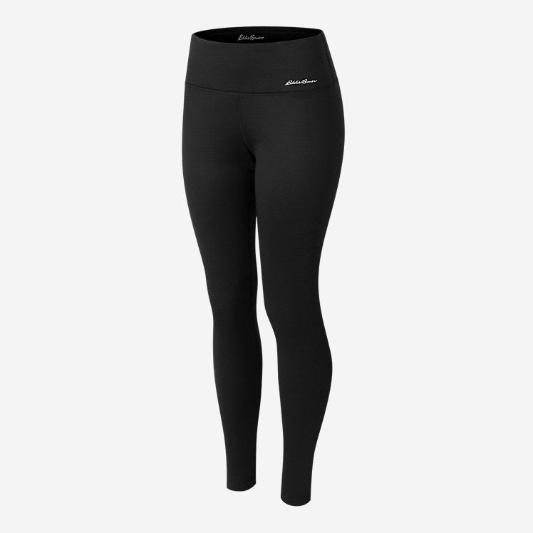 Eddie Bauer Women's Mini Grid Fleece Hiking Leggings - Black