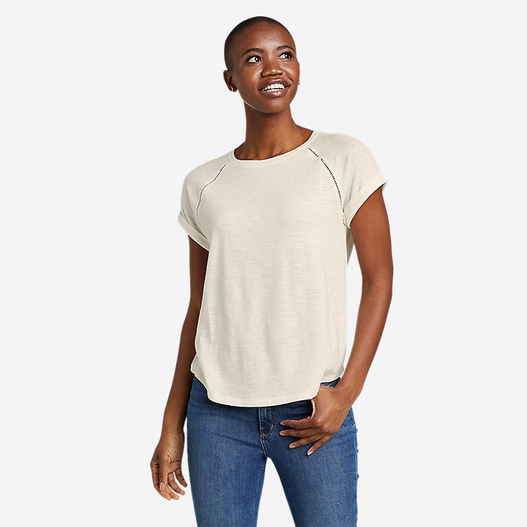 Eddie Bauer Women's Solstice Slub Short-Sleeve Tee - Ivory