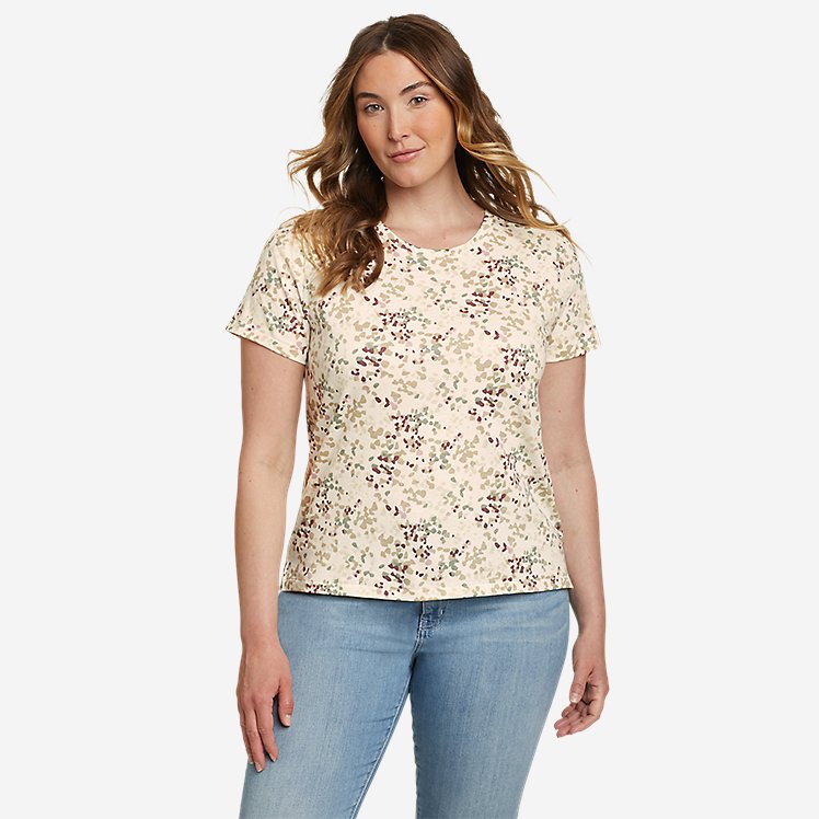 Eddie Bauer Women's Everyday Essentials Short-Sleeve T-Shirt - Printed - Ivory