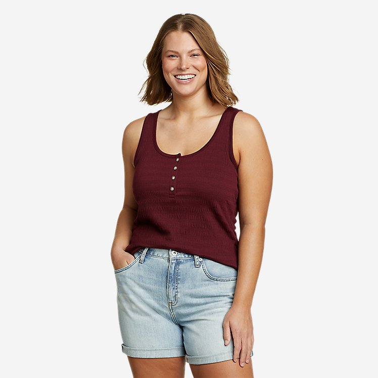 Eddie Bauer Women's Mountain Town Textured Tank Top - Burgundy