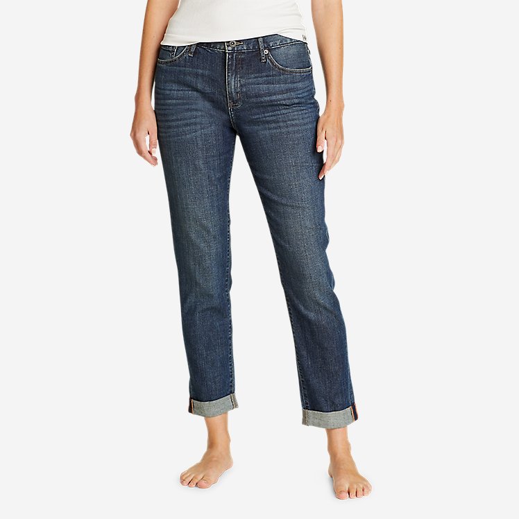 Eddie Bauer Women's Boyfriend Jeans - Slim Leg - Weathered Indigo