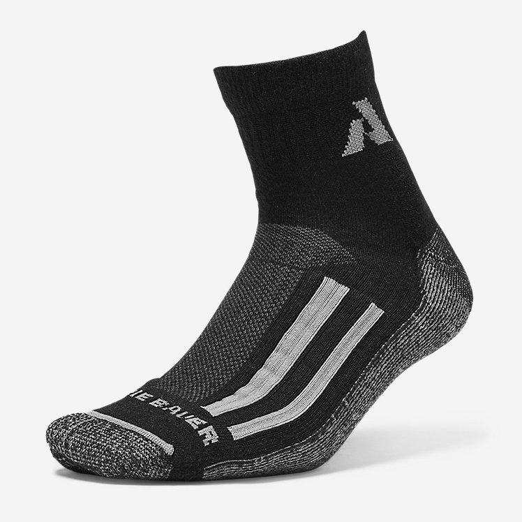 Eddie Bauer Guide Pro Merino Wool Socks - 1/4-Crew - Black