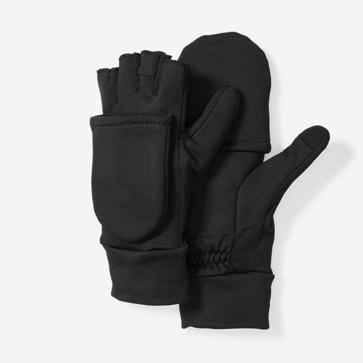 Eddie Bauer Mount Hood Convertible Fleece Gloves - Black