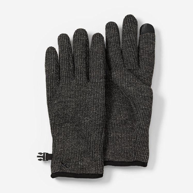 Eddie Bauer Men's Windcutter Fleece Touchscreen Gloves - Charcoal