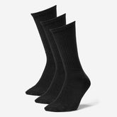 Eddie Bauer Men's Solid Crew Socks - 3 Pack - Black