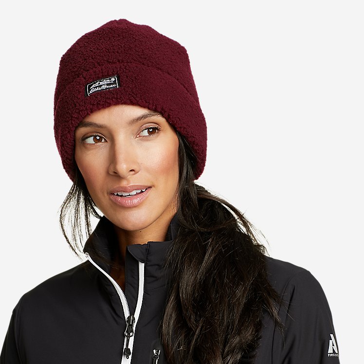 Eddie Bauer Polar Fleece Beanie - Dark Red