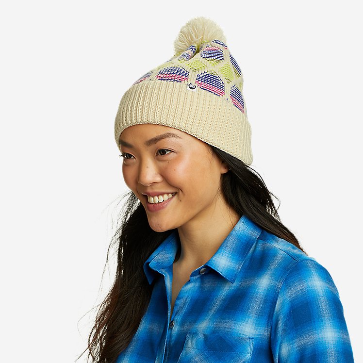 Eddie Bauer Women's Snowpeak Pom Beanie - Ivory