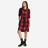 Eddie Bauer Women's Fremont Flannel Shirt Dress - Redwood