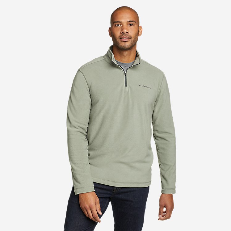 Eddie Bauer Men's Quest Fleece Sweater 1/4-Zip Pullover - Sage