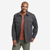 Eddie Bauer Men's Impact Canvas Flannel-Lined Shirt-Jacket - Coal