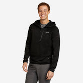 Eddie Bauer Men's High Route Grid Fleece 1/2-Zip Hoodie - Black