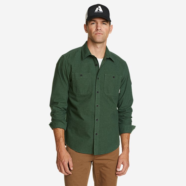 Eddie Bauer Men's Snowcat Storm Chamois Shirt - Olive