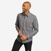 Eddie Bauer Men's Front Range Long-Sleeve Chambray Shirt - Dark Grey