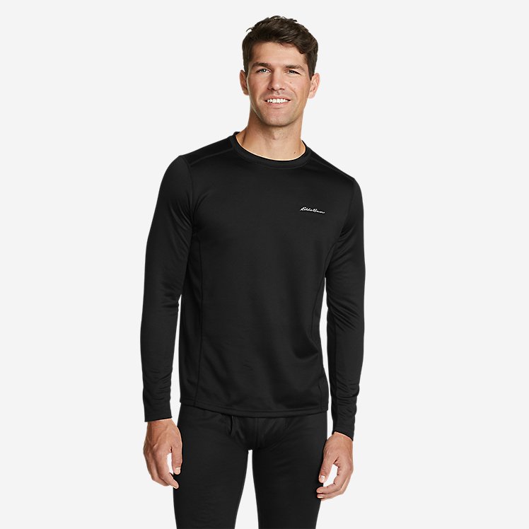 Eddie Bauer Men's Brushed Mesh Baselayer Crew - Black