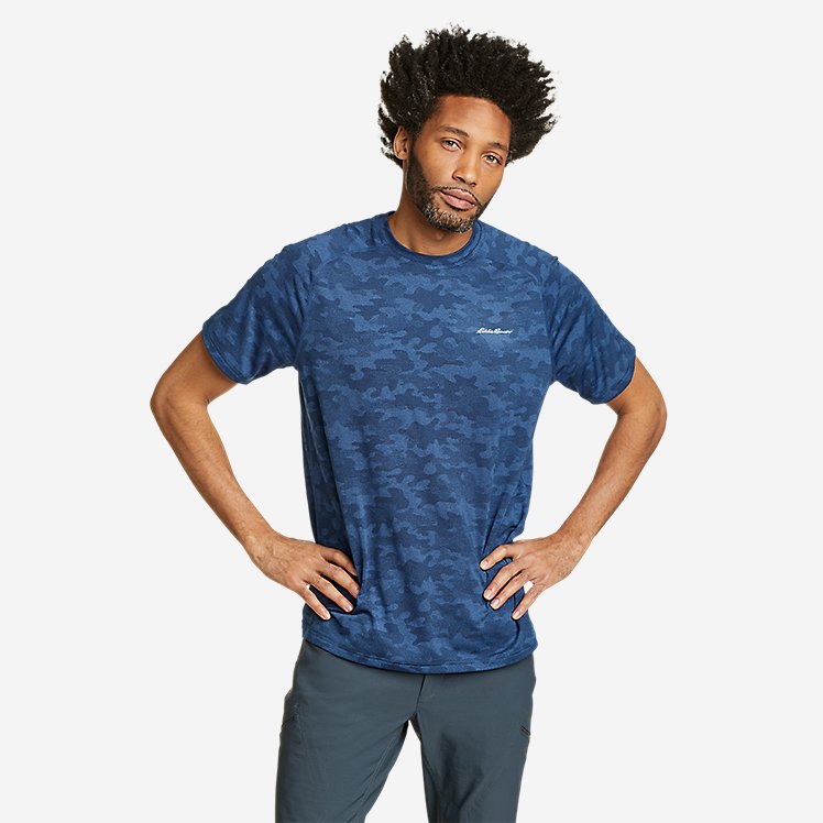 Eddie Bauer Men's Resolution Jacquard T-Shirt - Brilliant Blue