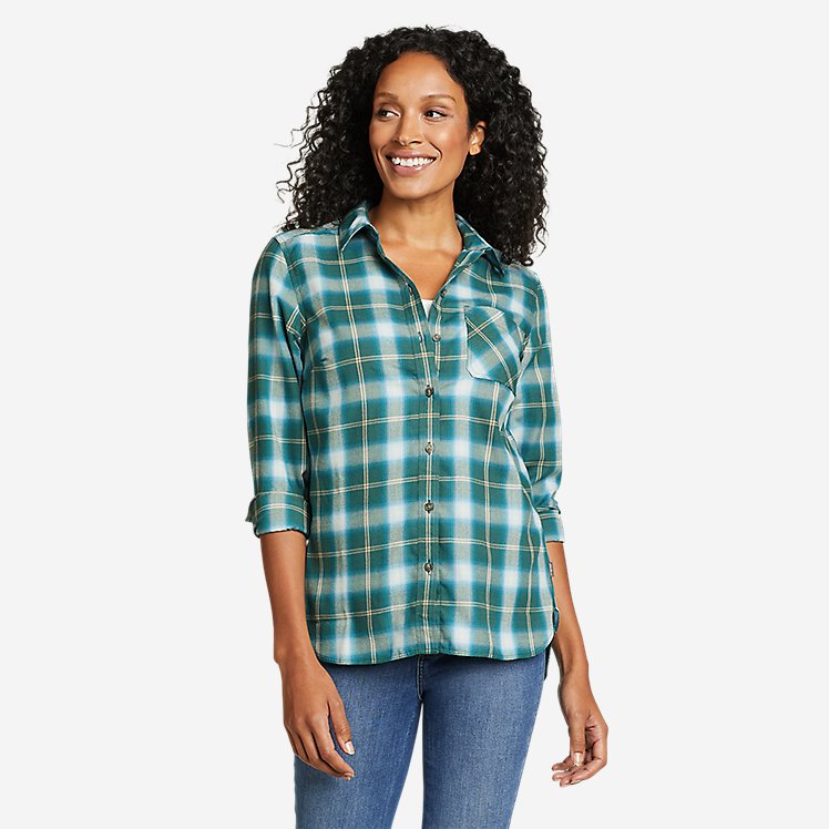 Eddie Bauer Women's Eddie Bauer Performance Flannel 2.0 Shirt - Green