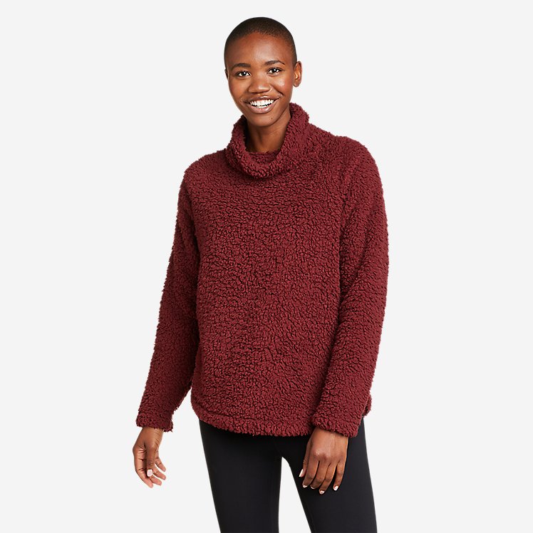 Eddie Bauer Women's Fireside Plush Fleece Pullover - Dusty Red