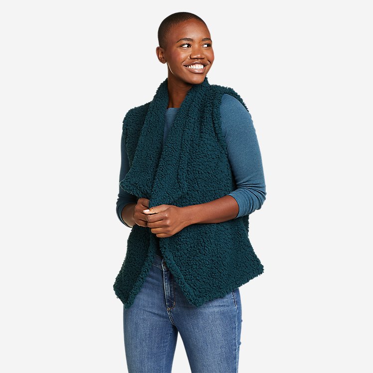 Eddie Bauer Women's Fireside Plush Fleece Vest - Teal