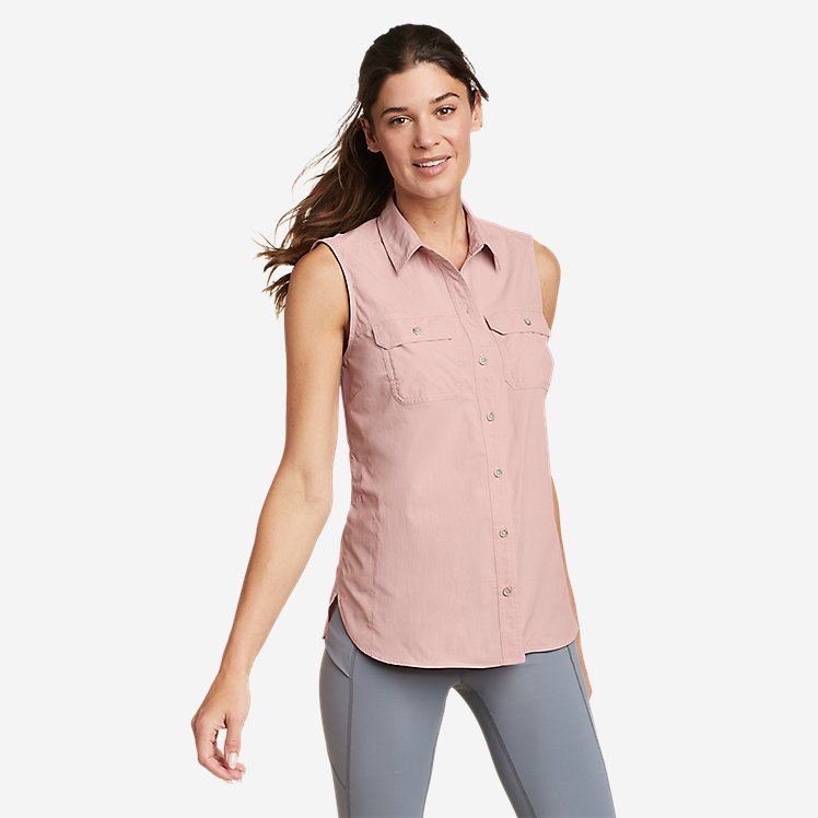 Eddie Bauer Women's Mountain Durable Sleeveless Shirt - Pale Pink