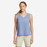 Eddie Bauer Women's Departure V-Neck Tank Top- Dusty Blue