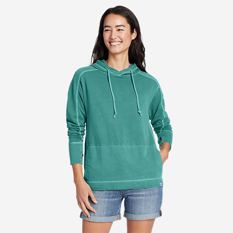 Eddie Bauer Women's Mineral Wash Terry Hoodie - Dusty Jade