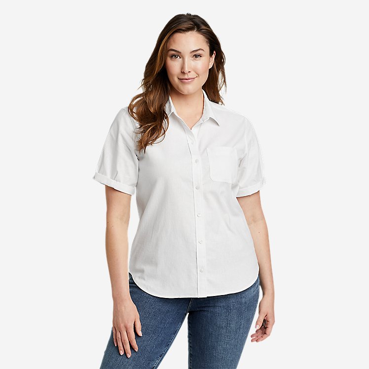 Eddie Bauer Women's On The Go Short-Sleeve Shirt - White