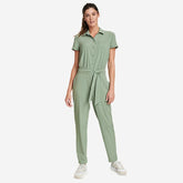 Eddie Bauer Women's Departure Short-Sleeve Jumpsuit - Antique Pine