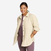 Eddie Bauer Women's Chutes Fleece Shirt Jacket - Ecru