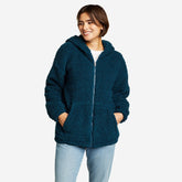 Eddie Bauer Women's Fireside Plush Full-Zip Fleece Sweater - Teal