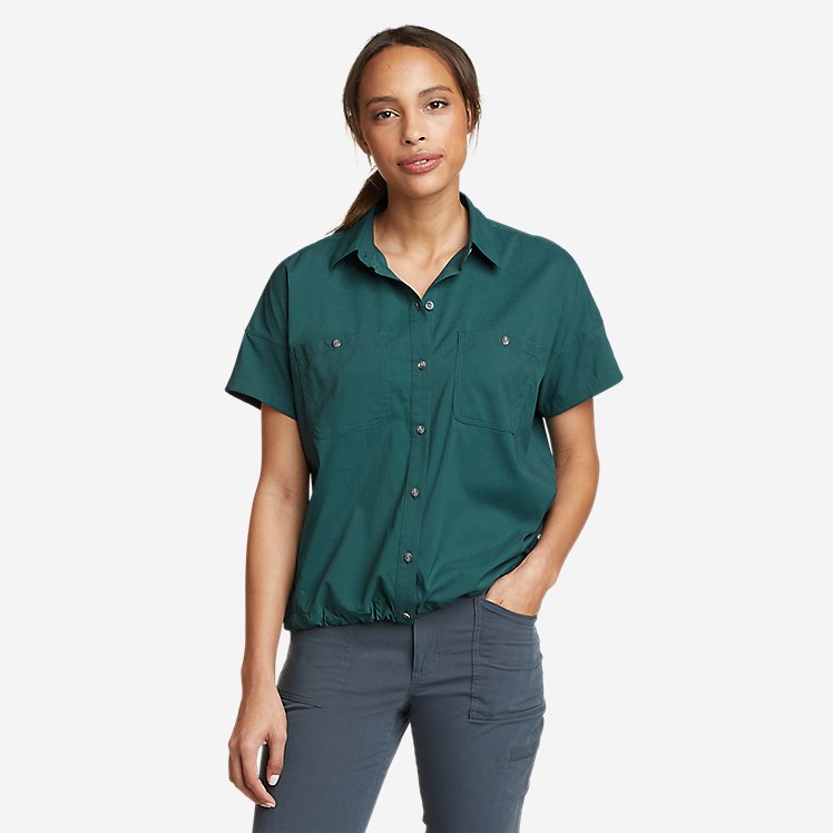 Eddie Bauer Women's Boulder Trail Short-Sleeve Shirt - Green