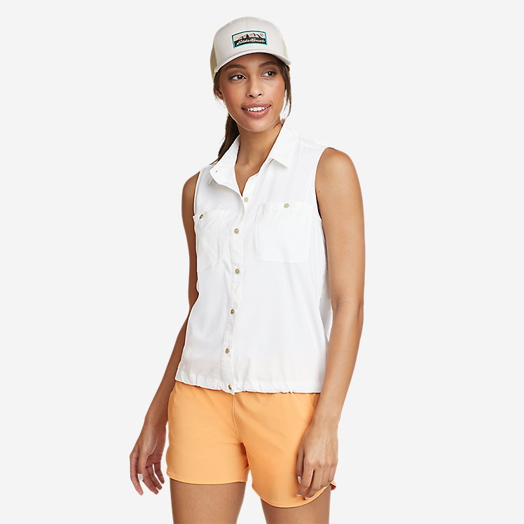 Eddie Bauer Women's Boulder Trail Sleeveless Shirt- White